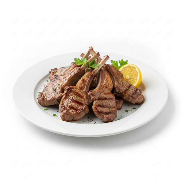 ريش ضاني طازجة مشوية على الفحم بتتبيلة مميزة ونكهة غنية من قوطه للمشويات، قوام طري وطعم فاخر يناسب عشاق اللحوم والمشويات الأصيلة.