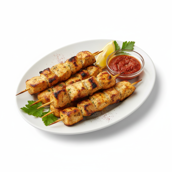 شيش طاووق طازج متبّل بتتبيلة خاصة ومشوي على الفحم بنكهة لذيذة ومدخنة، يقدمه قوطه للمشويات لمحبي الدجاج المشوي والطعم الأصيل.