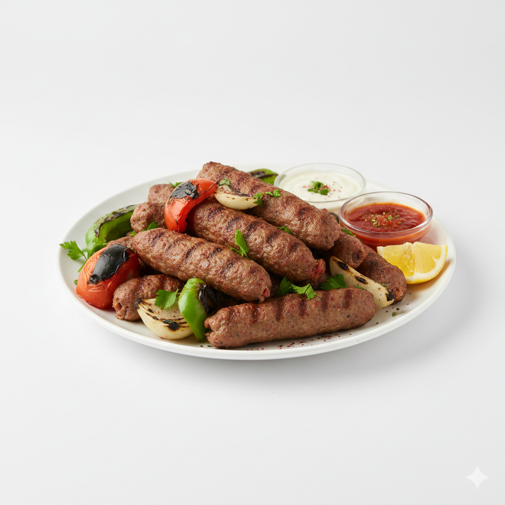 سجق شرقي طازج مشوي على الفحم بنكهة غنية وتتبيلة مميزة، يقدمه قوطه للمشويات بقوام طري وطعم مدخن يناسب عشاق السجق والمشويات الأصيلة.