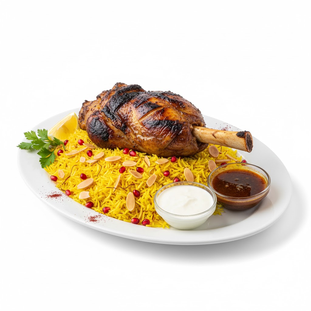 وجبة نيفه عالفحم بتتقدم بلحم طري وطعم مدخن مميز، مشوي على الفحم بتتبيلة خاصة من مطعم قوطه للمشويات. اختيار مثالي لمحبي الأكلات الشرقية الأصيلة.