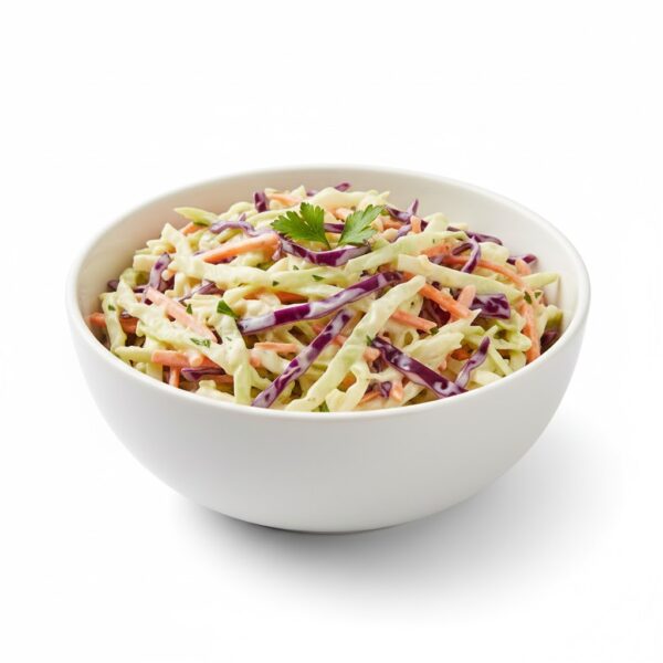 كلوسلو طازج من مطعم قوطه للمشويات بدمياط، مُحضّر من كرنب وجزر طازج بصوص كريمي متوازن، سلطة خفيفة ومنعشة مثالية مع المشويات والفراخ.