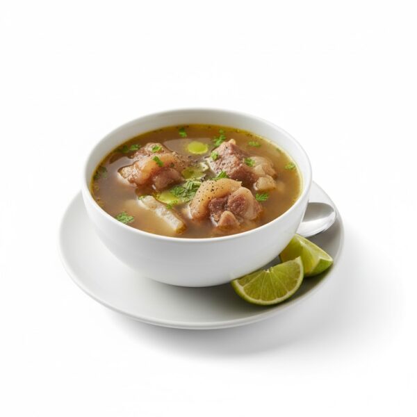 شوربة كوارع من مطعم قوطه للمشويات بدمياط بطعم غني وقوام دسم، مُحضّرة من كوارع طازجة وتوابل متوازنة، مثالية قبل الوجبات أو كطبق شعبي مغذٍ.