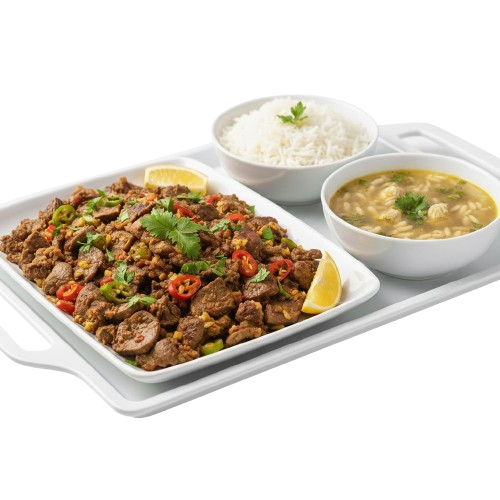 مطعم ابو صالح - وجبة كبدة اسكندرانى