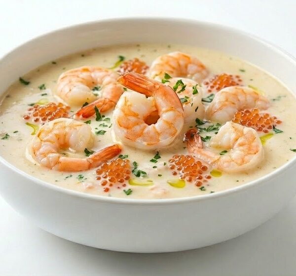 شوربة جمبري بطارخ من مطعم كافيار