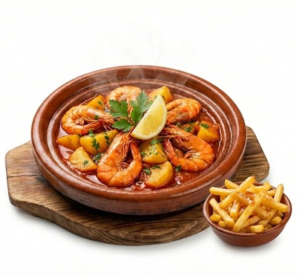 طاجن جمبري بالبطاطس