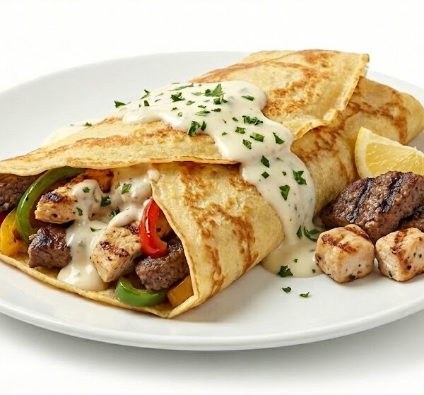 كريب مكس برجر لحم وفراخ