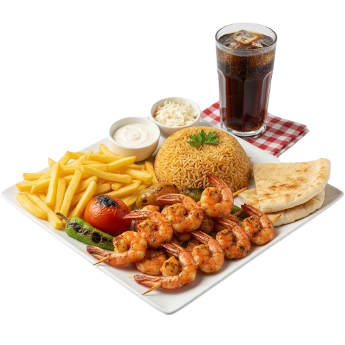 مطعم جولدن سبون وجبة جمبرى مشوى