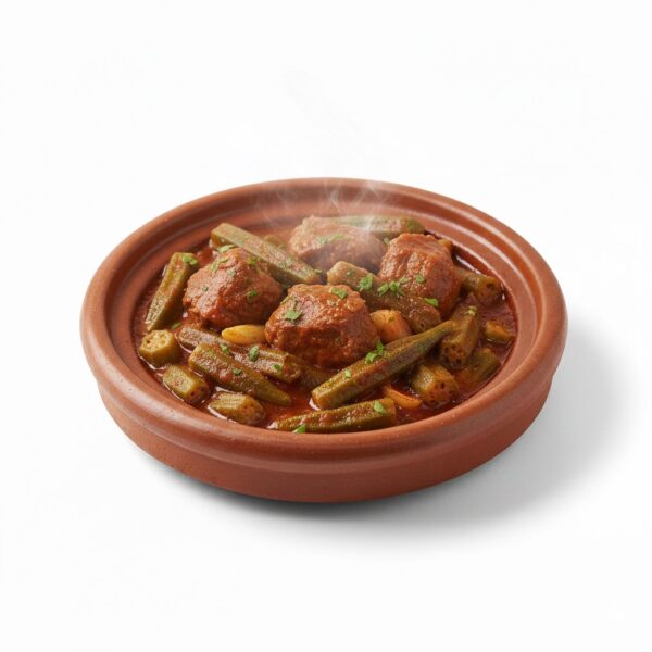 طاجن بامية باللحم الضانـي من مطعم بيت المقدس